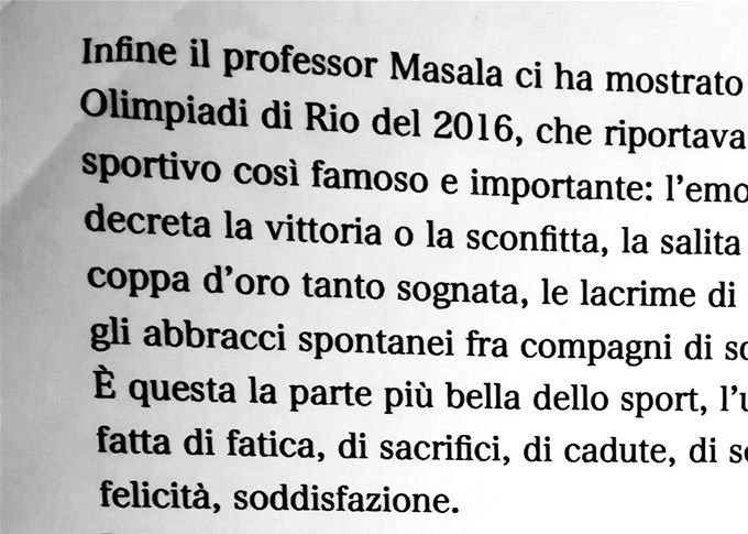 Tema realizzato da un'alunna del 