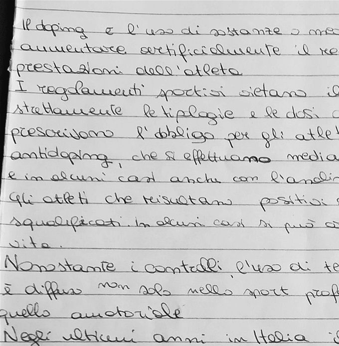 Tema realizzato dagli alunni dell'